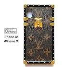 Vintage Trunk Luxury Monogram for iPhone. Handmade with Premium Silicone. Soft Flexible Anti-Scratch Drop Protection. (iPhone X) (Brown) ... (Beige)