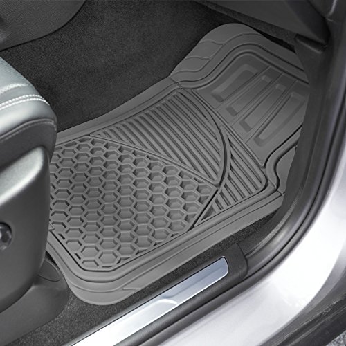 AmazonBasics 4 Piece Heavy Duty Car Floor Mat, Gray
