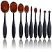 JPNK 9PCS Oval Makeup Brush Set with Toothbrush Design with Soft Synthetic Hair for Foundation and Concealer