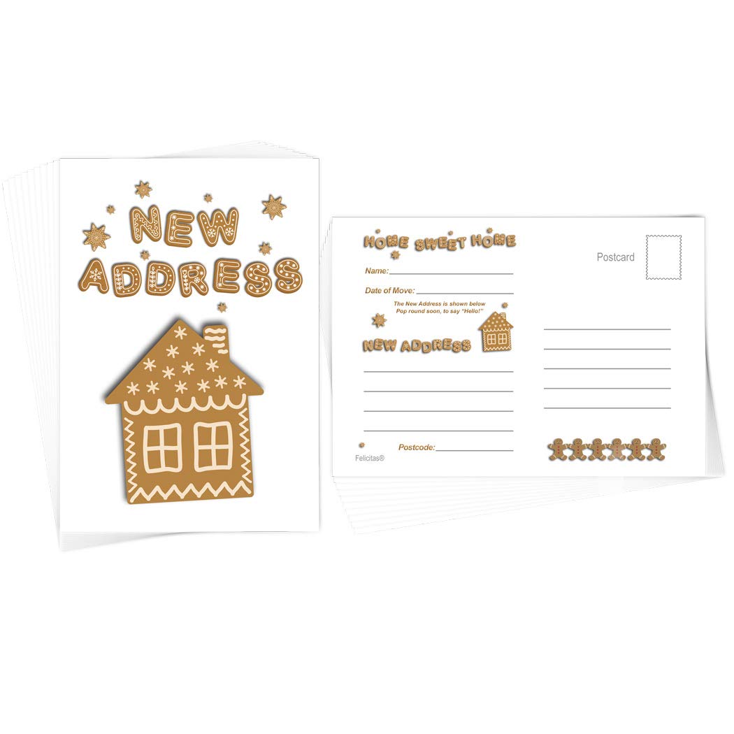 New Address Postcards - Pack 30 Post Cards - Moved Home Announcement - Moving House Notification - Change of Address Details - Name Date - Easy DIY Fill in Blanks - Eco-Friendly (No Envs) - UK Made