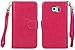 Valentoria Premium Vintage Leather Wallet Case Magnetic Detachable Slim Back Cover Card Holder Slot Wrist Strap (Hot Pink)