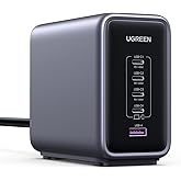 UGREEN Nexode 300W GaN Cargador Tipo C, PD3.1 Estación de Carga con 5 Puertos, Carga Rápida Máx 140W USB C Compatible con Mac
