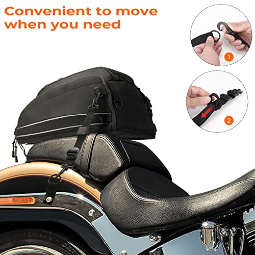 Motorcycle Tail Bags, Seat Luggage Bags, Travel Saddle Bags Compatible
