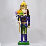 Mardi Gras King Nutcracker 14 in Wood
