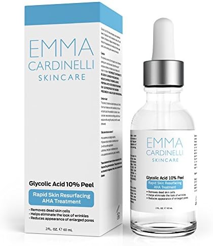 Emma Cardinelli 10% 2oz Glycolic Acid Chemical Peel – Anti Aging Treatment to Exfoliate Dead Skin Cells and Reduce Appearance of Wrinkles, Fine Lines, Brown Spots, and Acne Scarring
