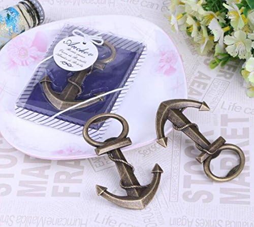 Hapwedding Distinctive Anchor Shaped Bottle Opener for Wedding and Party Favors (10PCS)