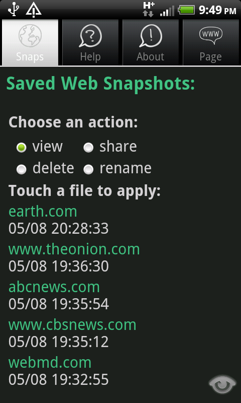 Web Snapshots Ad-free