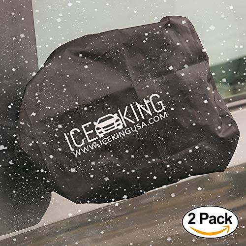 Full Set - 2 IceKing Huge Snow and Ice Mirror Covers Universal Size Fits Cars SUV Truck Van with Advanced Anti Bird Poop Technology