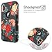 WeLoveCase iPhone X Case, Shockproof Armor Defender Case High Impact Heavy Duty Hard PC with Soft Bumper 3 in 1 Protective Cover with Flower Floral Printed Pattern Design for iPhone X - Bbellamy Red