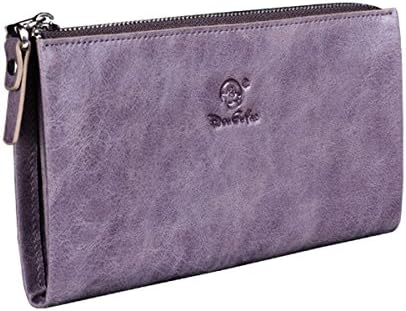 Lt Tribe Compact Business Wallet Leather Card Case Clutch for Men and Women Purple QB004