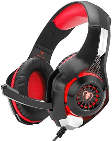 Gaming Headsets by WONER GM-1 Earphone Specialized for Games, Computer Earphone, Headphone, Ear Microphone for Electronic Sports or Internet Bar, Microphone Provided (red)