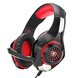 Gaming Headsets by WONER GM-1 Earphone Specialized for Games, Computer Earphone, Headphone, Ear Microphone for Electronic Sports or Internet Bar, Microphone Provided (red)