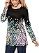Achloe Women's Printed Long Sleeve Sweatshirt Cotton Plus Size Tunic Tops