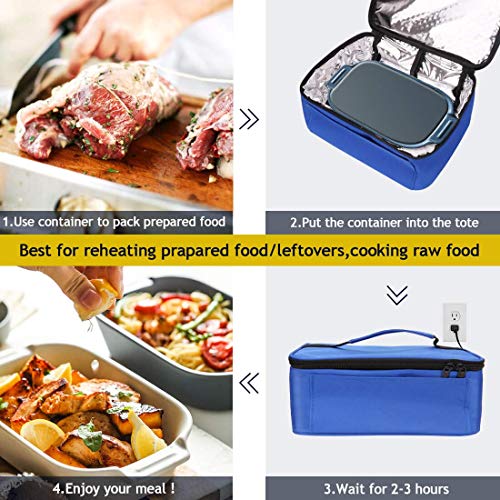 Portable Oven Personal Food Warmer for Prepared Meals Lunch Warmer Reheating at work For Office Working, Truckers,Outdoors Travel, Camping 110V (blue)