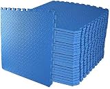 ComFy Mat Interlocking Puzzle Gym Flooring 4 Tiles 24x24 Blue 16 sq ft view 1