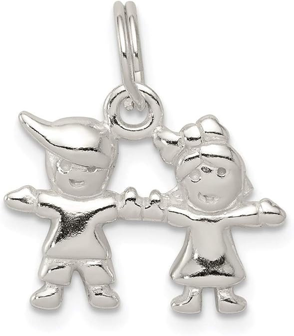 925 Sterling Silver Boy Girl Pendant Charm Necklace Kid