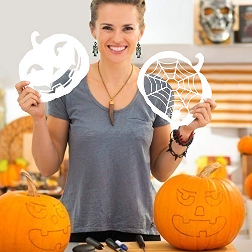 image for Mocoosy Halloween Stencils Template - DIY Pumpkins Stencils Set Kids P