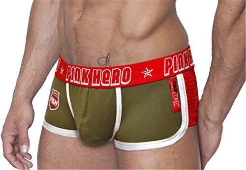 Men's Performance Boxer Briefs, Cotton, Green, Large