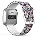 TreasureMax Bands Compatible with Fitbit Versa/Fitbit Versa 2/Fitbit Versa Lite for Women Men,Silicone Fadeless Pattern Printed Replacement Floral Bands for Fitbit Versa Smart Watch