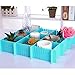 ShineMe Drawer Dividers 8pcs Adjustable Plastic Divider Household Storage Thickening Sub-Grid Finishing Shelves for Home Tidy Closet Stationary Makeup Socks Underwear Scarves Organizer (Blue)