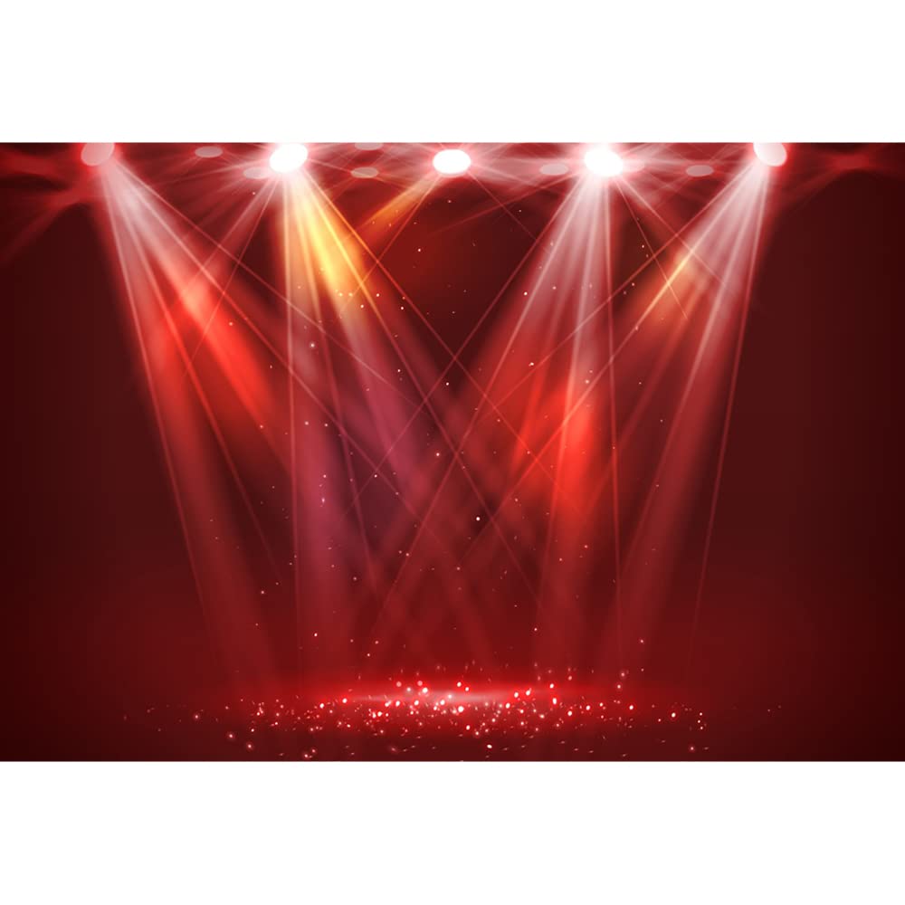 Aoihrraan 2,2x1,5m Red Stage Backdrop Bright Interlaced Spotlights Shiny Stage Photography Background Talent Performance Show Award Ceremony Festival Celebration Decoration Banner Photo Studio Props