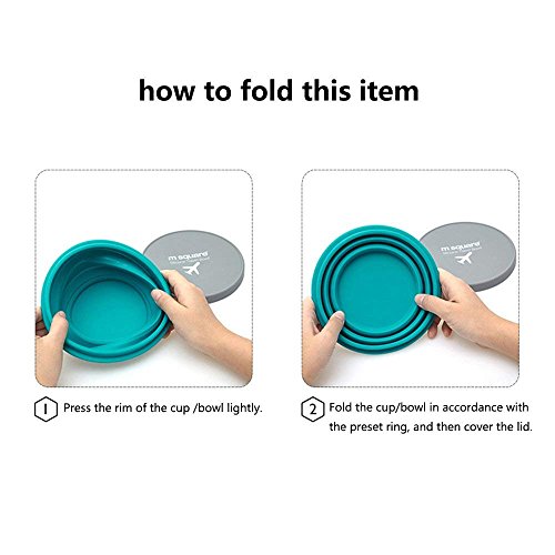 image for M Square Collapsible Food Grade Silicone Bowls with Lids, BPA-Free, Ca