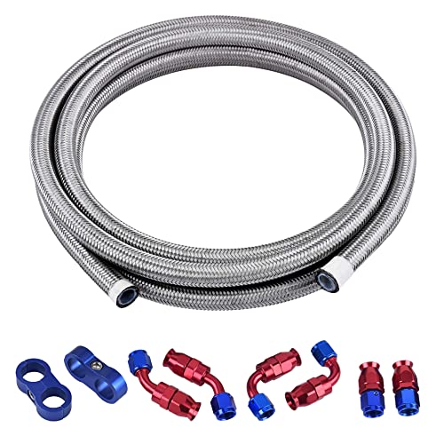EVIL ENERGY 6AN PTFE Fuel Line Fitting Kit,E85 Stainless Steel Braided