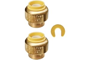 HQMPC 1/2" Push Fit PEX End Cap, Push-to-Connect Brass Plumbing Fittings No Lead Brass Plumbing Fittings with Disconnect Clip