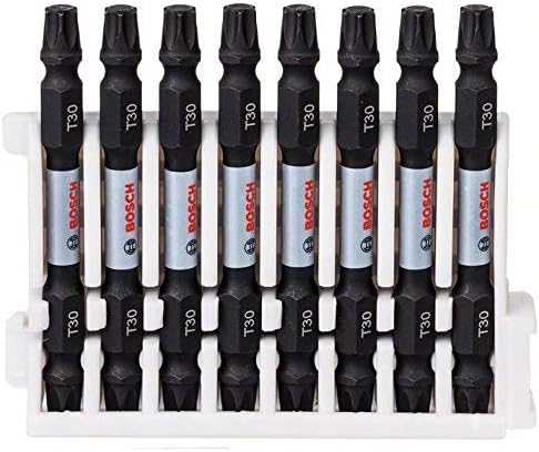 Bosch Accessories 8pcs. Double Screwdriver Set Torx (Impact Control, 8 x T30-T30 Bits, Length 65mm, Pick and Click