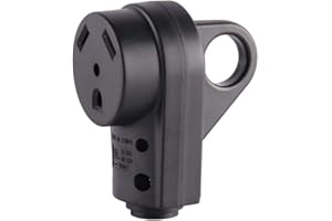 Veepeak 30 Amp RV Receptacle Female Replacement Plug TT-30R Heavy Duty 125V 30A Rated 3 Prong Electrical Power Connector Extension Cord End with Easy to Grip Handle