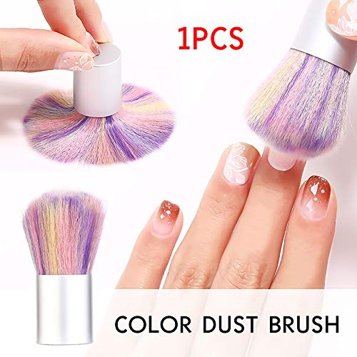 New! 2 Pack Soft Nail Art Dust Remover Brush Cleaner for Acrylic and Makeup Blush Brushes… (Multicolor 1PC)