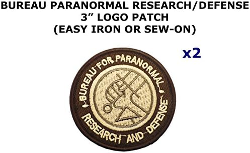 2 PCS Bureau for Paranormal Research and Defense Hellboy Movie Theme DIY Iron / Sew-on Decorative Applique Patches