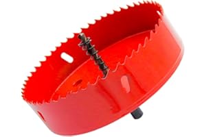 Hole Saw Drill Bit LAIWEI HSS Hole Cutter with Arbor for Wood,PVC Board and Plasterboard(6-1/8"(155mm Hole Saw))