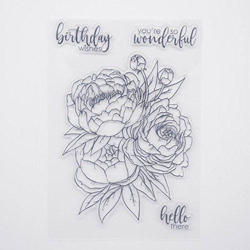 Welcome to Joyful Home Hello Flower Metal Cutting Dies Stamp Stencils DIY Scrapbooking Photo Album Decor Cards (clear stamp)