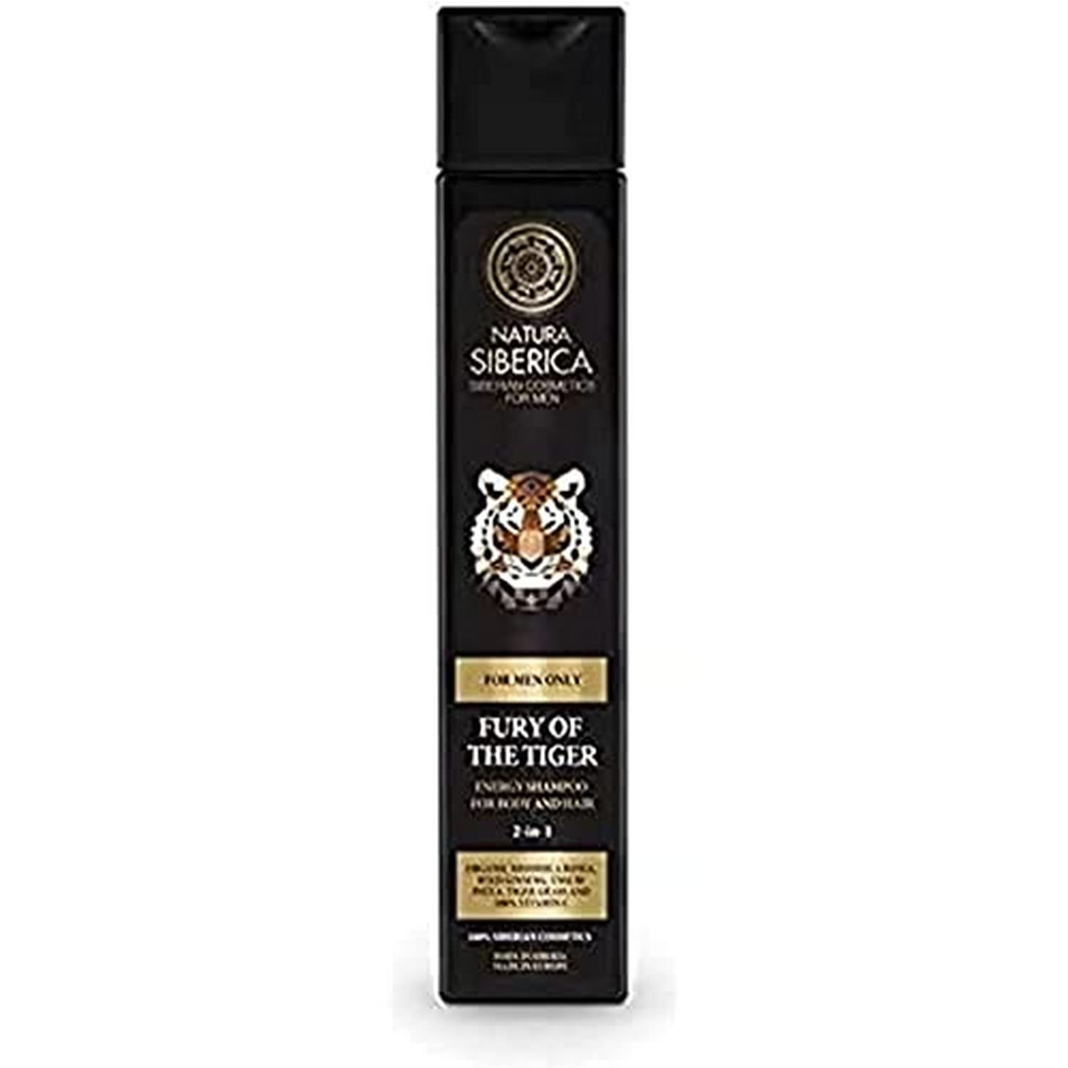 Natura Siberica Men's Fury Of The Tiger Energy Shampoo for Body and Hair, 250 ml