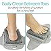 Vive Foot Scrubber Brush - Shower Skin Exfoliator Scrubber with Soft and Stiff Bristles for Men and Women, Dry Callus Sole Scrub - Exfoliating Soap Feet Cleaner with Floor Suction for Bathtub