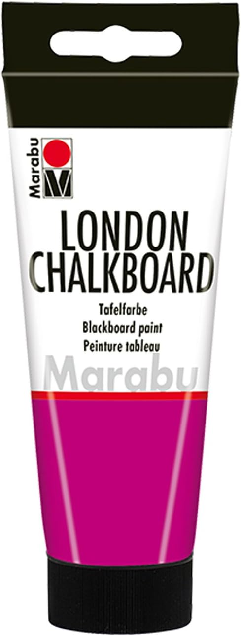 Marabu 100 ml Raspberry Water-Based Chalkboard Paint, High Coverage, Quick Drying, Saliva-Resistant, for Wood MDF, Stone