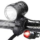 AUOPRO Super Bright Bike Lights Front and Back, 1200 Lumen USB Rechargeable Bicycle Headlight and LED Rear Taillight Set, Road/Mountain Bikes Cycling Safety Accessories for Men and Women