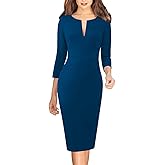 VFSHOW Womens Slim Zipper Up Work Business Office Party Bodycon Pencil Sheath Dress