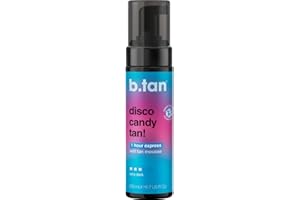 b.tan Dark Self Tanner Mousse | Disco Candy Tan - Best, 1 Hour Express Sunless Tanning Foam, Candy-Scented, Sweat-Proof & Transfer Resistant, No Fake Tan Smell, Vegan, Cruelty Free, 6.7 Fl Oz