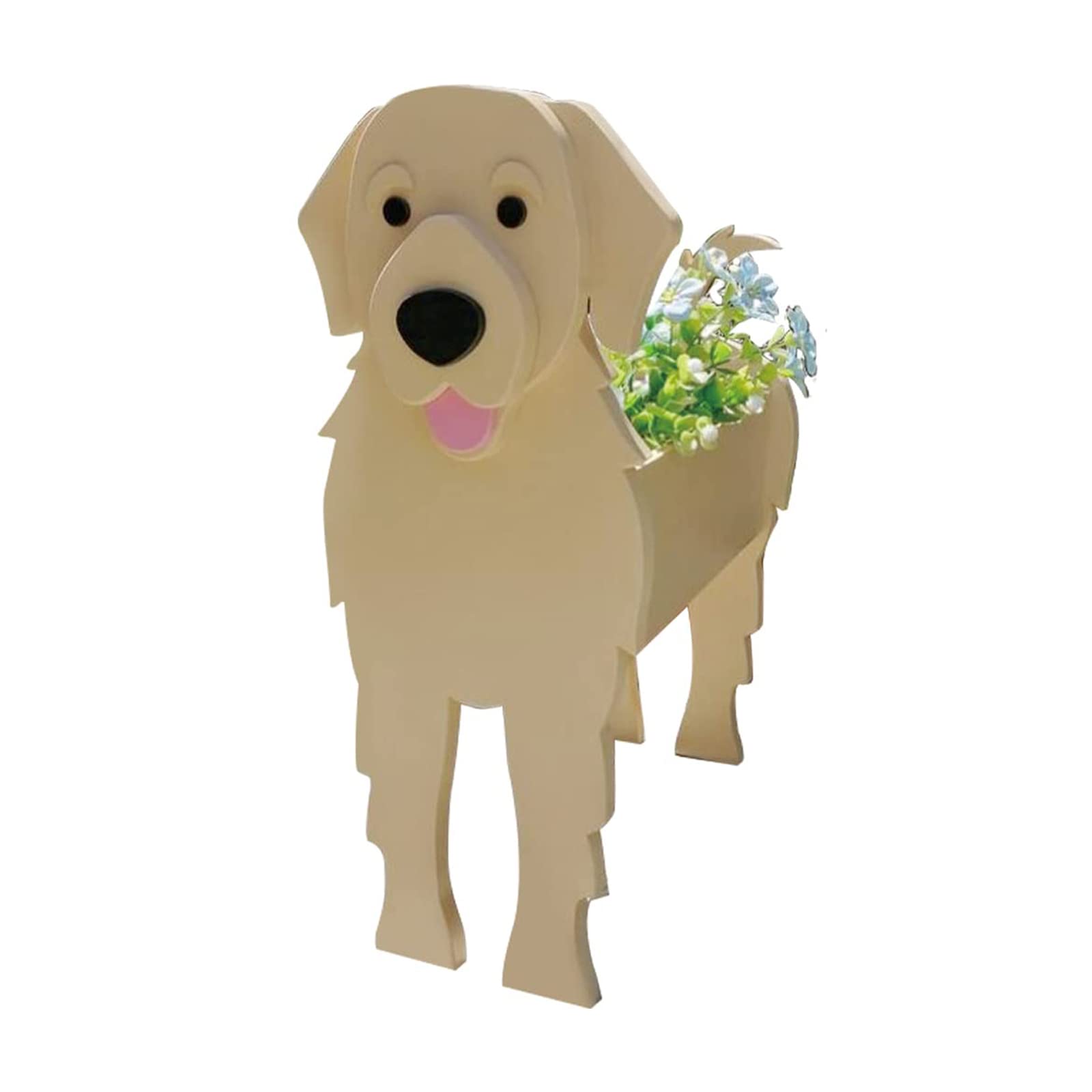 LIBOOI Dog Planter, Animal Flower Planter Pot for Outdoor Plants, Golden Retriever Gifts Women Men Lovers, Handmade Storage Container Planters Garden Decoration Cactus Office Home Gifts, 27 x 17.5 cm
