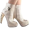 SHOW-STORY-Punk-Gold-Skull-Peep-Toe-Gladiator-Zip-Platform-Gilded-Bone-Heels-Ankle-BootieLF80695