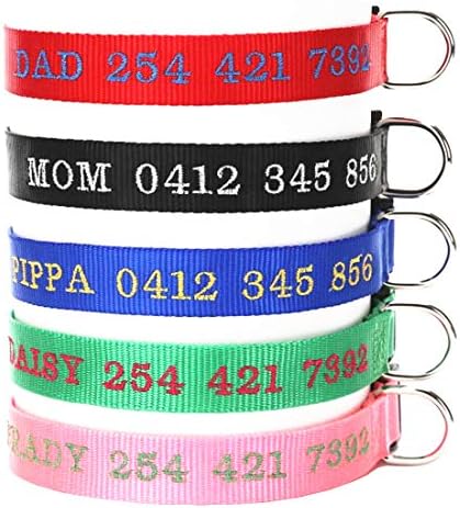 JKLYZXS Custom Dog Collar,Personalised Collar & Embroidered Custom Collar Pet Name & Phone Number (Customised Collar:XL, Blue)