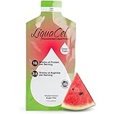 LiquaCel Concentrated Liquid Protein, Watermelon Flavor, 16g Hydrolyzed Collagen Protein and 2.5g Arginine Per Single-Serving Packet, Sugar & Gluten Free, 1fl oz Packets, 30 Pack