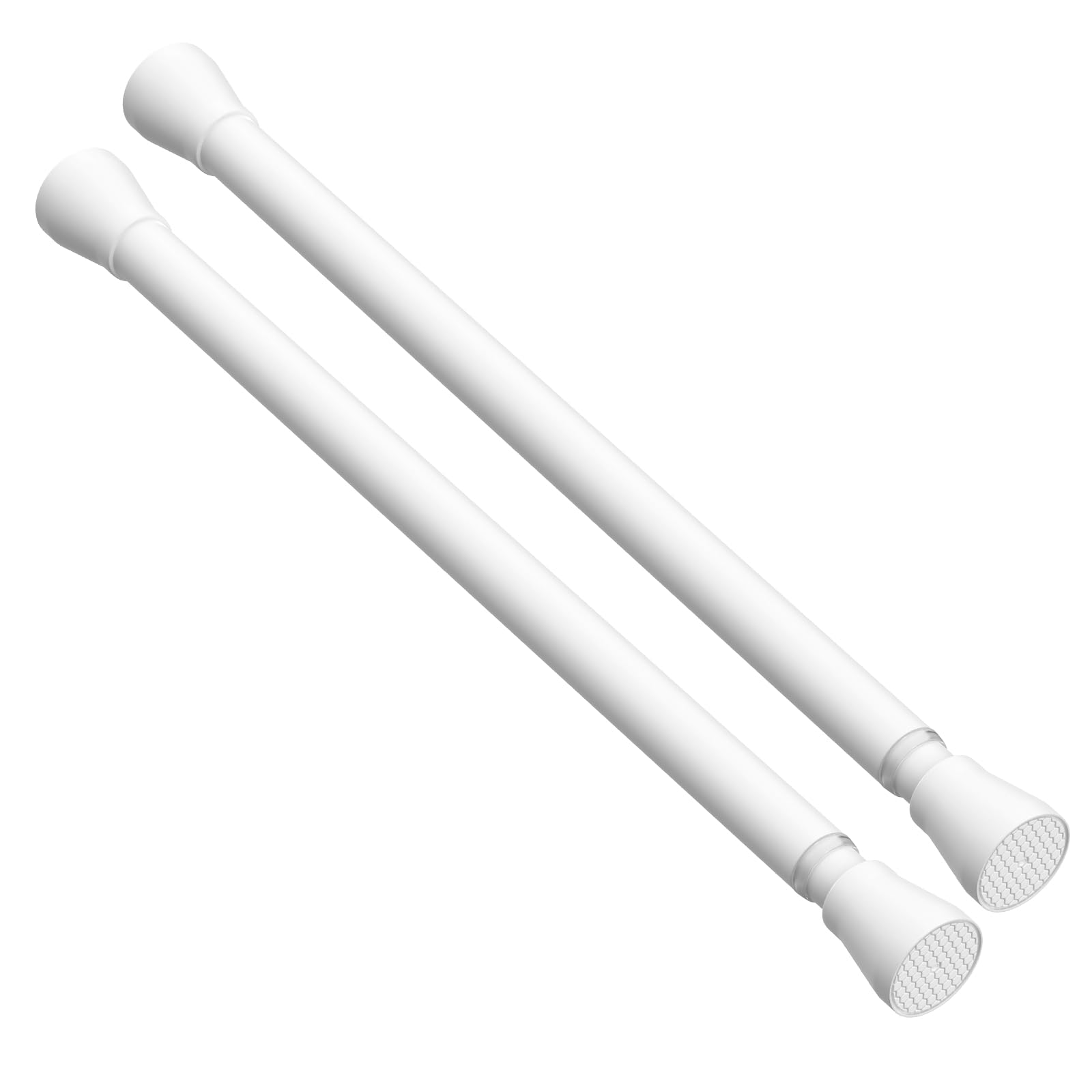 AIZESI 2pcs Spring Curtain Tension Rods for Window 18 to 28 Inch, White Small Curtain Rods 7/8"