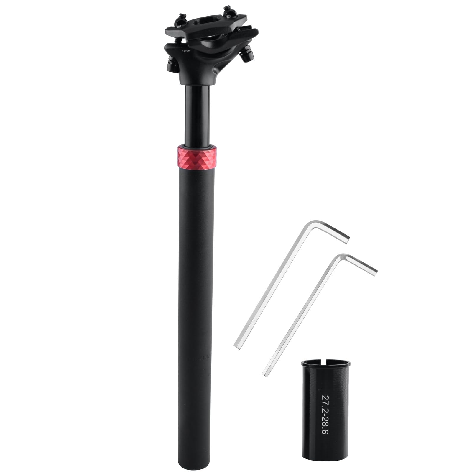 Azarxis Bike Seat Post Suspension Seatpost 25.4 27.2 28.6 30.4 30.8 31.6 x 350mm Aluminum Alloy MTB BMX Seat Post Tube Bicycle Saddle Pole with Micro Adjust Clamp for Mountain Bike Road Bike (28.6)