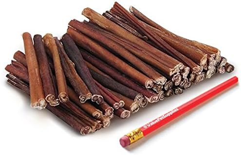 ValueBull Bully Sticks for Small Dogs, Thin, Low Odor, 50 Count - All Natural Dog Treats, 100% Beef Pizzles, Single Ingredient Rawhide Alternative
