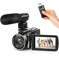 Andoer Video Camera Camcorder, Digital Video Camcorder FHD 1080P Video Camera Infrared Night Vision 3.0" Rotating LCD Screen 16X Digital Zoom Remote Control with Microphone and Remote Control