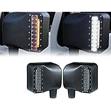 Xprite Smoke Lens LED Side Mirror with White Spot Lights and Amber Turn Signal Lights for 2007-2018 Jeep Wrangler JK JKU