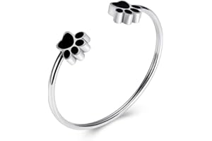 Imrsanl Pet Cremation Jewelry Bracelet for Ashes - Pet Paw Print Urn Bracelet Bangles for Cat/Dogs/Pet Ashes Memorial Locket Keepsake Ash Jewelry